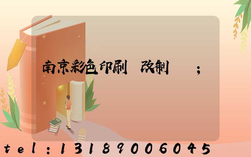 南京彩色印刷廠改制細節
