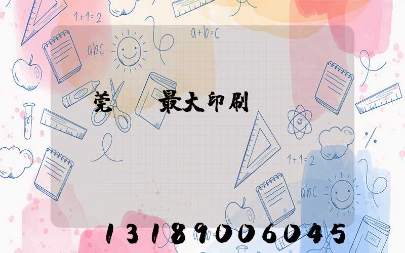 東莞橋頭最大印刷廠