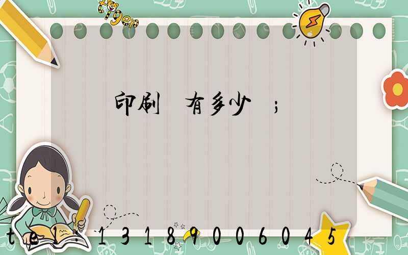 肅寧印刷廠有多少個