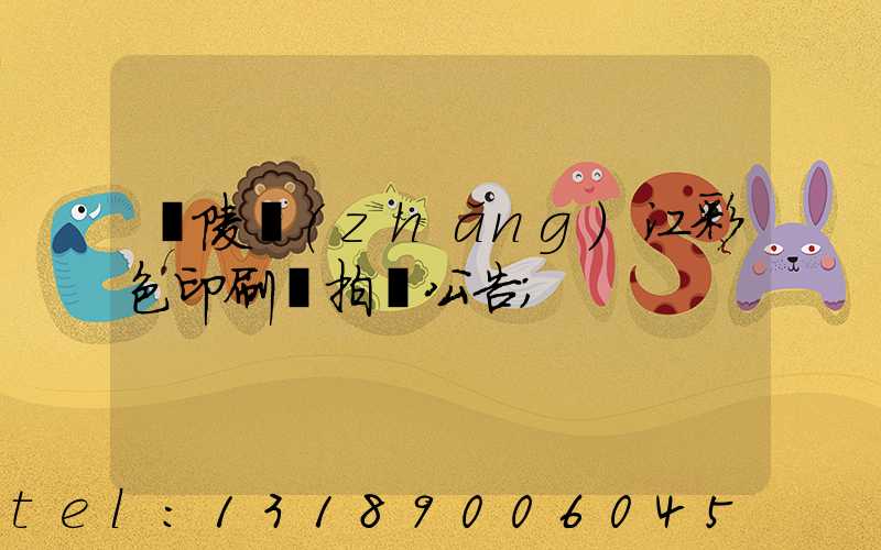 銅陵長(zhǎng)江彩色印刷廠拍賣公告