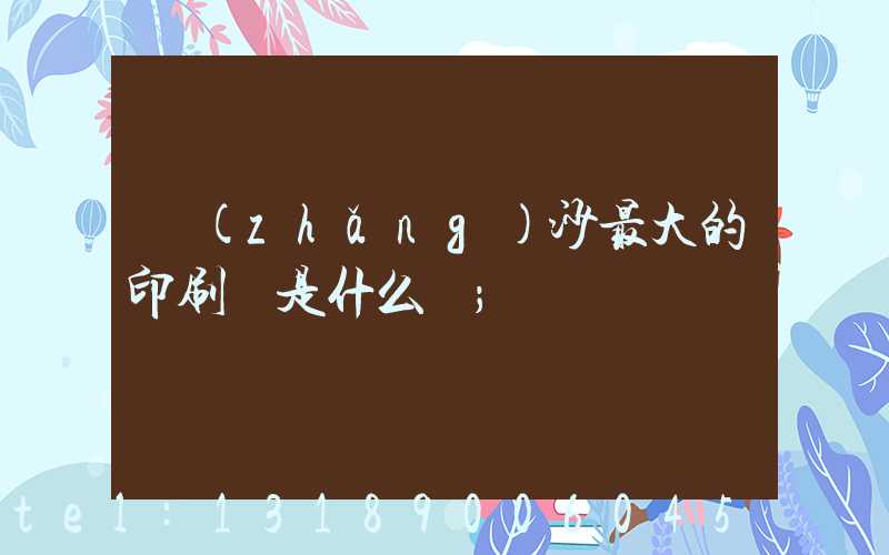 長(zhǎng)沙最大的印刷廠是什么廠